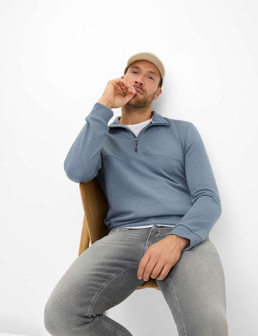 Eurex By Brax Men's Fashion Sweat Style SION Blue ➜ - Buy Now At Brax