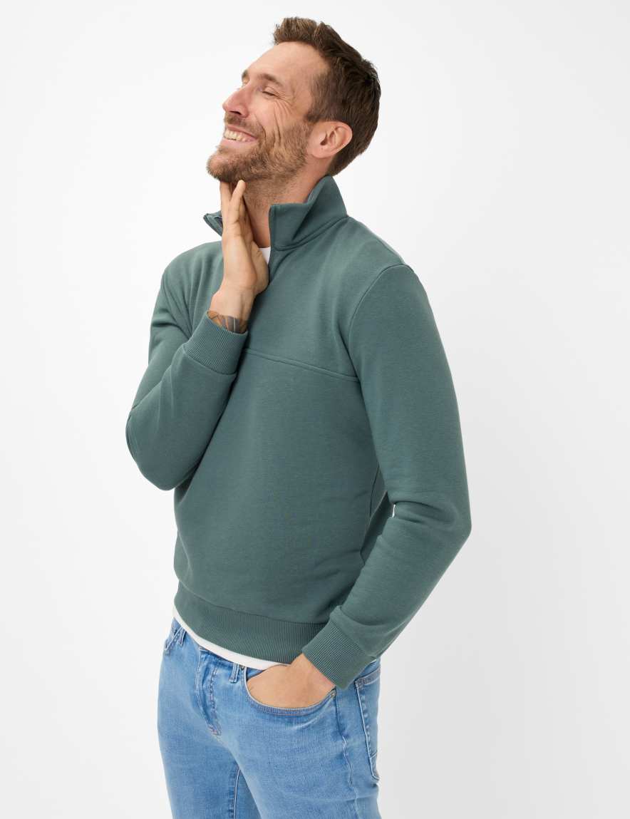 eurex by brax Men's fashion Sweat Style SION Dark Green ➜ - buy at Brax
