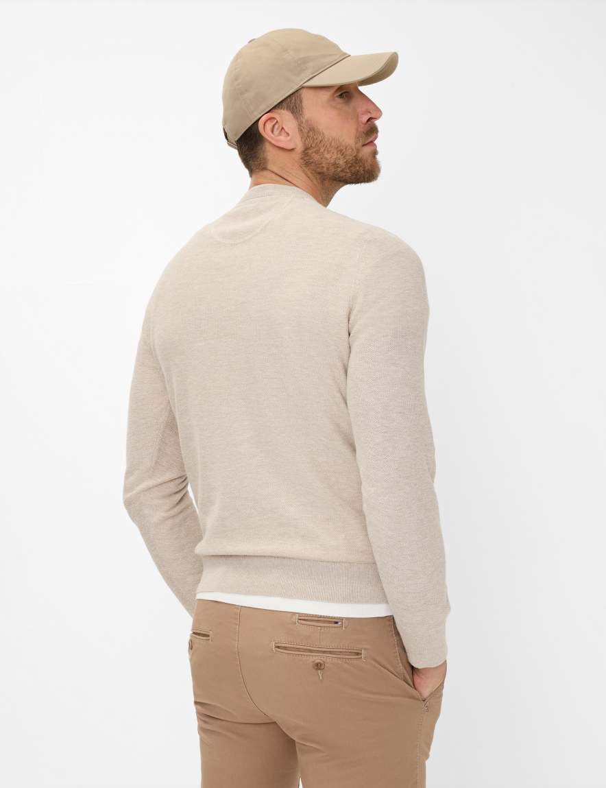 Eurex By Brax Men's Fashion Sweaters Style RICK Beige ➜ - Buy Now At Brax