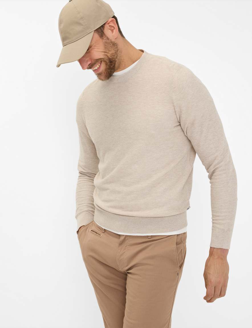 eurex by brax Men's fashion Sweaters Style RICK Beige ➜ - buy now at Brax