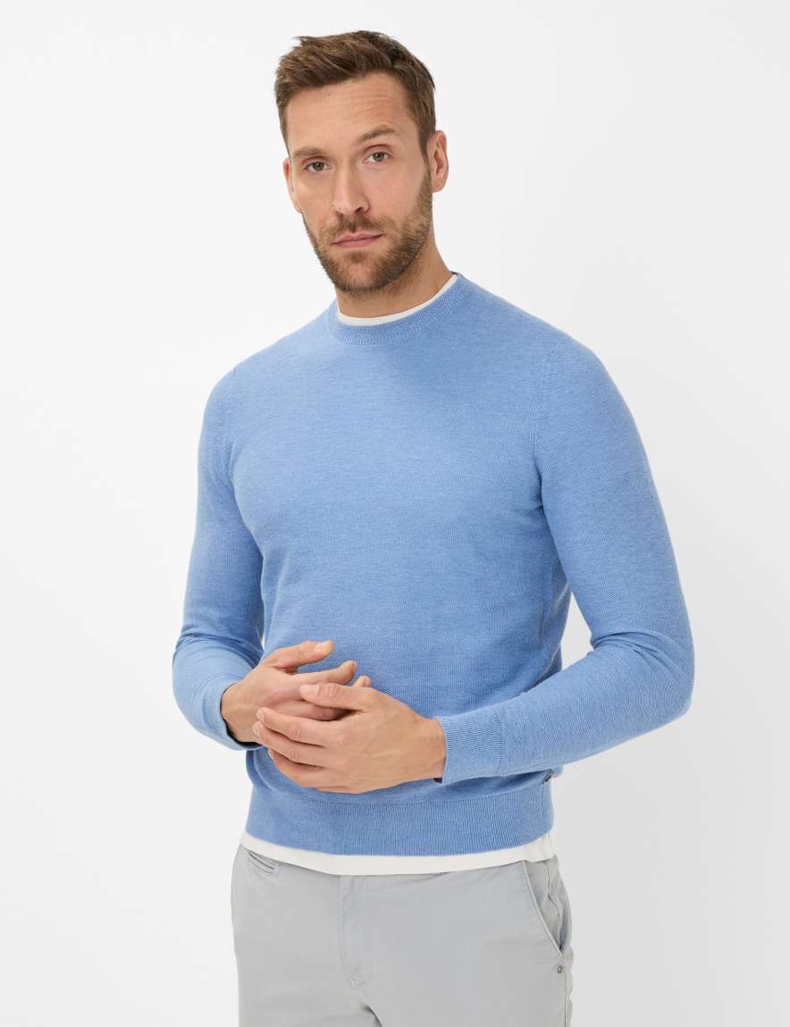 eurex by brax Men's fashion Sweaters Style RICK Blue ➜ - buy now at Brax