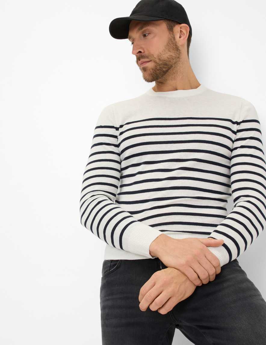 Eurex By Brax Men's Fashion Sweaters Style RICK Cream White