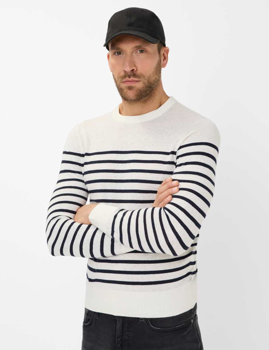 eurex by brax Men's fashion Sweaters Style RICK Cream White