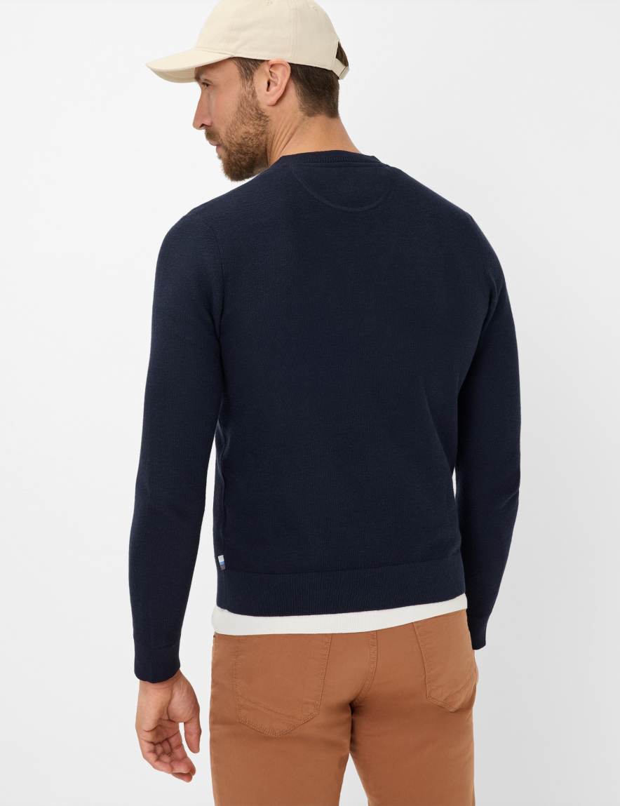 Eurex By Brax Men's Fashion Sweaters Style RICK Dark Blue ➜ - Buy At Brax