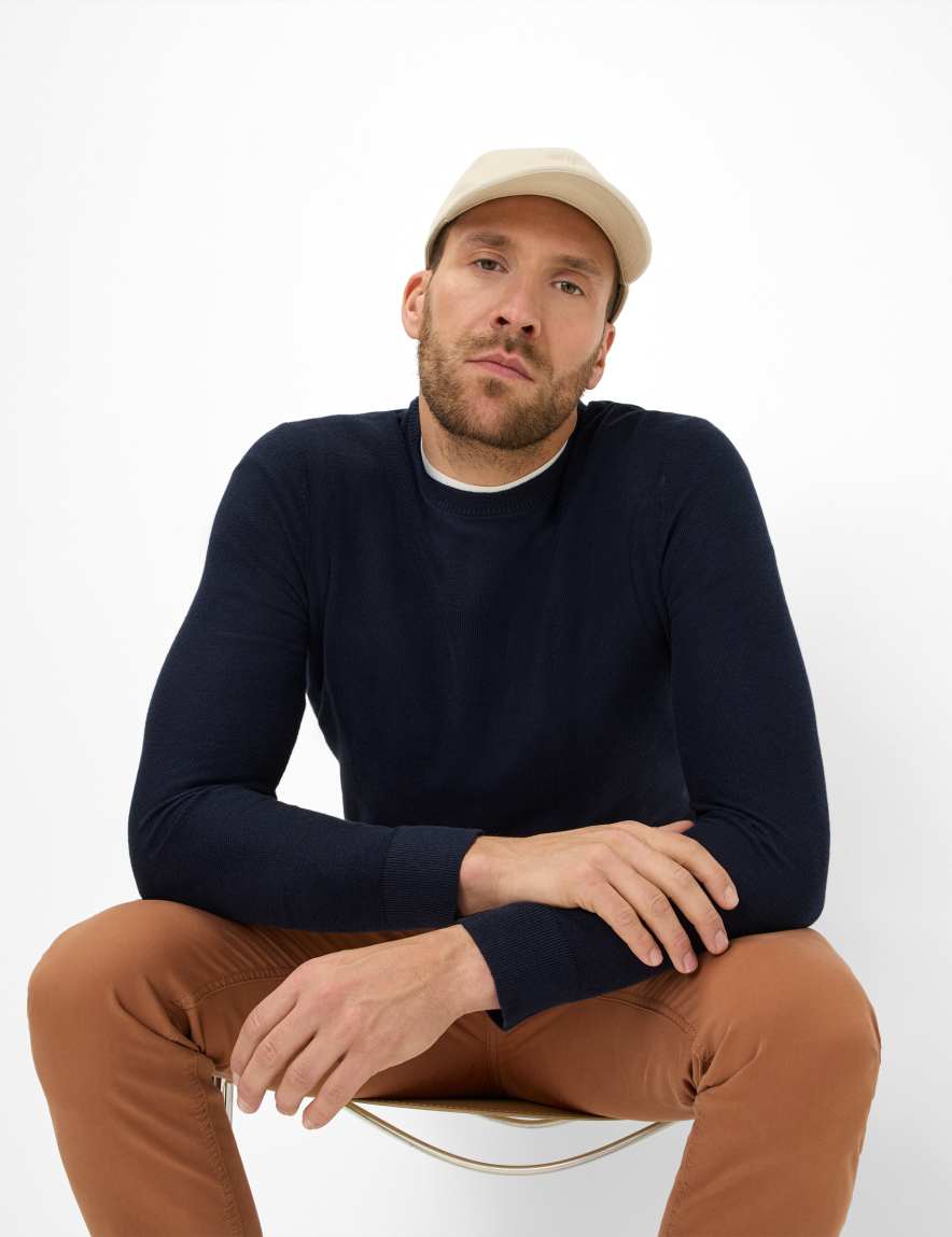 Eurex By Brax Men's Fashion Sweaters Style RICK Dark Blue ➜ - Buy At Brax