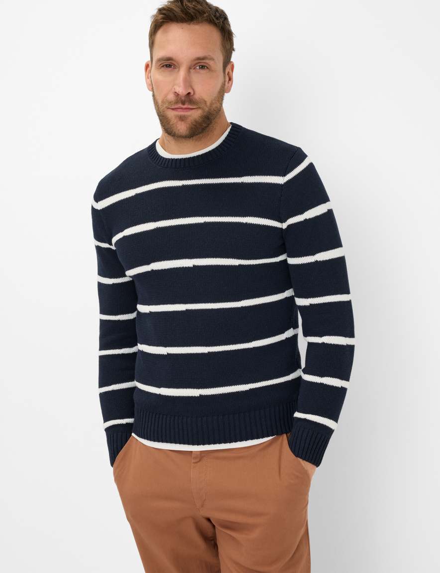 eurex by brax Men's fashion Sweaters Style RICK Dark Blue ➜ - buy at Brax