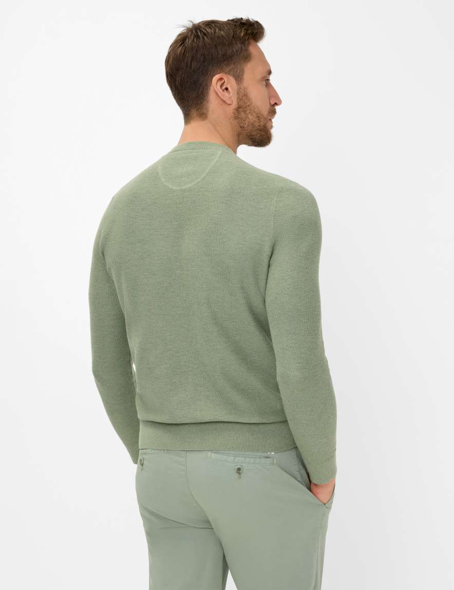 Eurex By Brax Men's Fashion Sweaters Style RICK Green ➜ - Buy Now At Brax