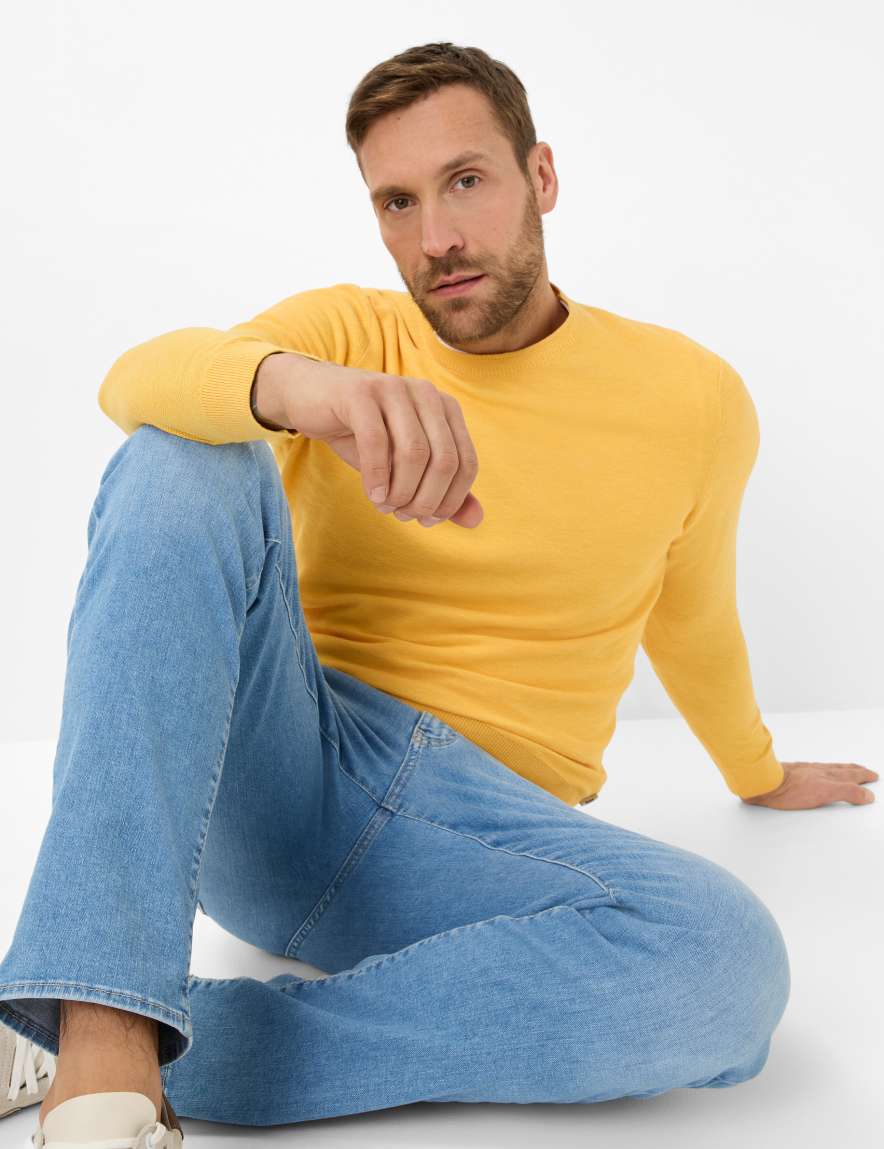 Eurex By Brax Men's Fashion Sweaters Style RICK Yellow ➜ - Buy At Brax