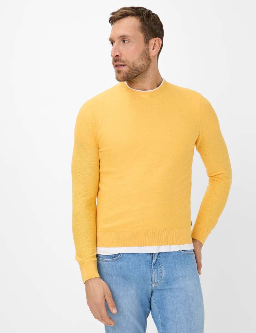 eurex by brax Men's fashion Sweaters Style RICK Yellow ➜ - buy at Brax