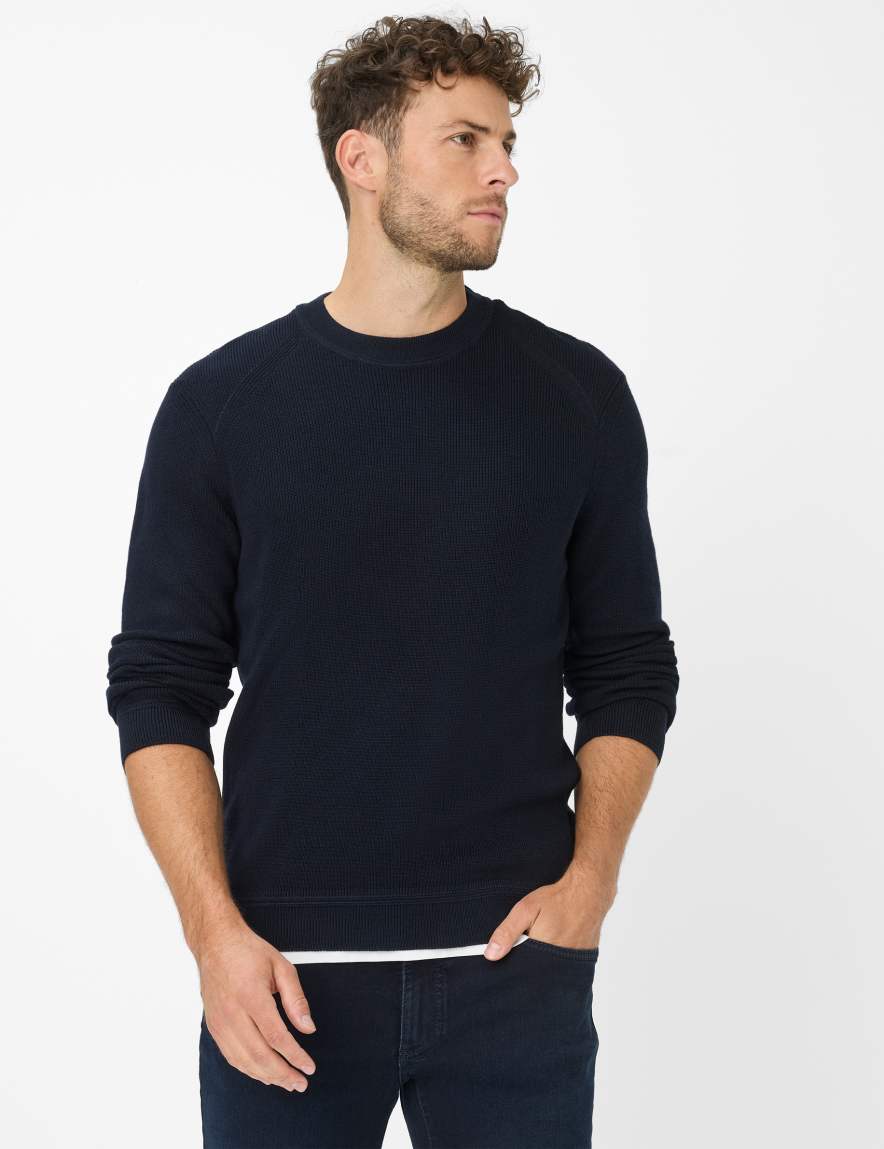 eurex by brax Men's fashion Sweaters Style ROY Dark Blue ➜ - buy at Brax