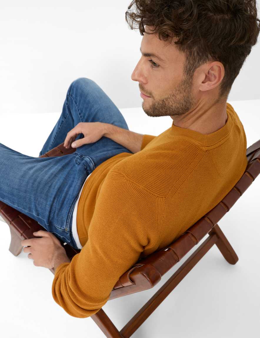 Eurex By Brax Men's Fashion Sweaters Style ROY Dark Orange