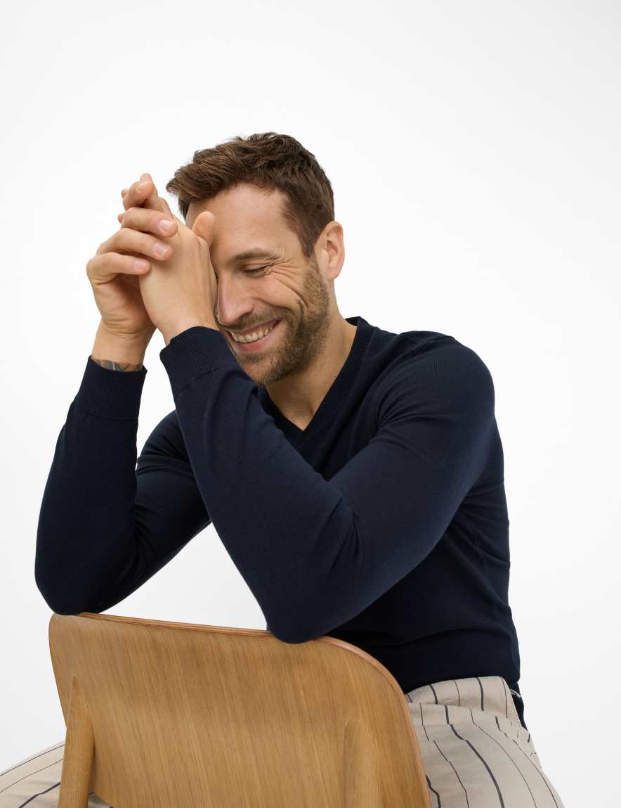 Eurex By Brax Men's Fashion Sweaters Style VICO Dark Blue ➜ - Buy At Brax