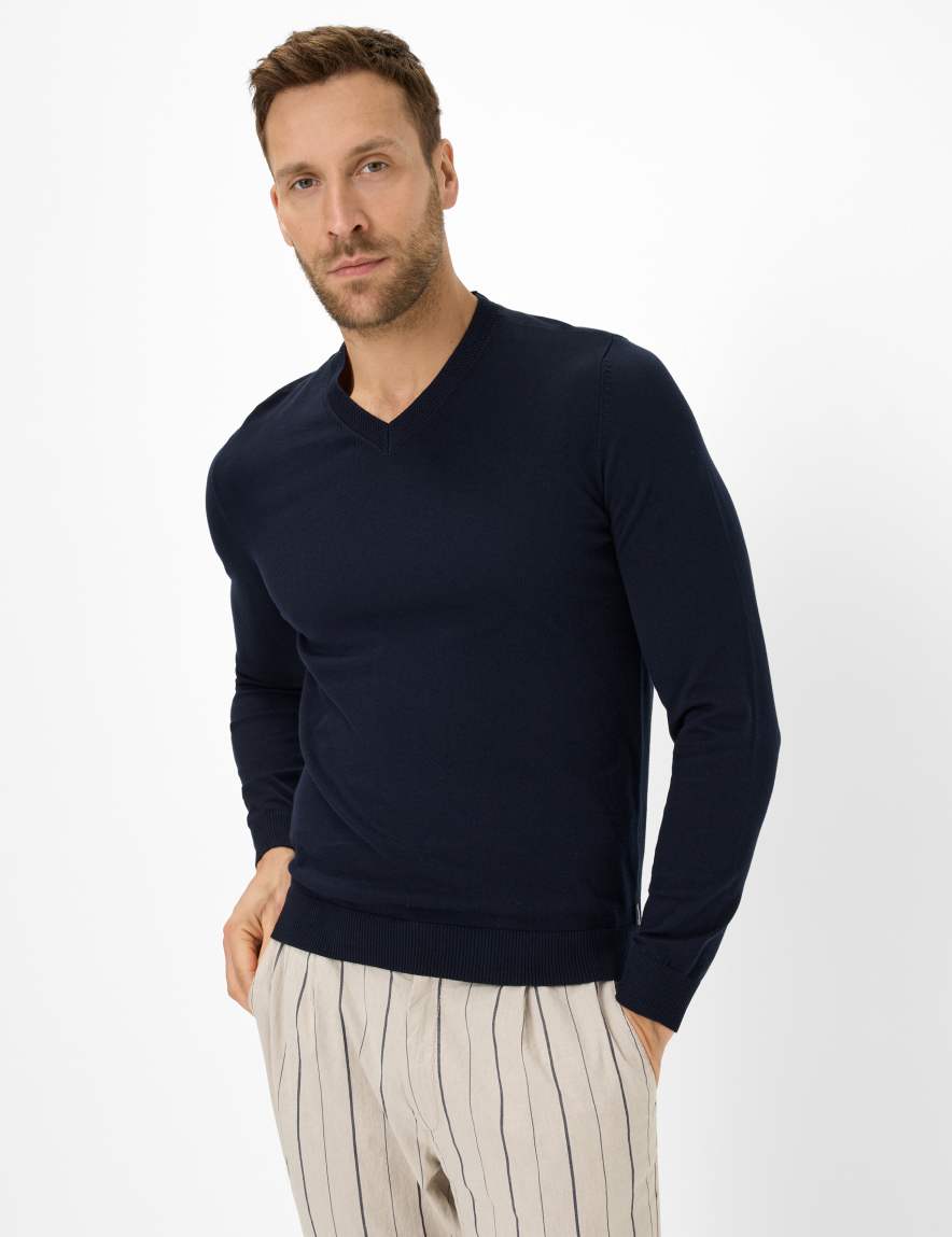eurex by brax Men's fashion Sweaters Style VICO Dark Blue ➜ - buy at Brax