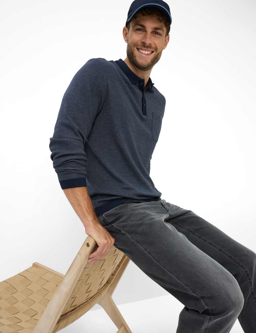 Eurex By Brax Men's Fashion T-shirts Style PAROS Dark Blue