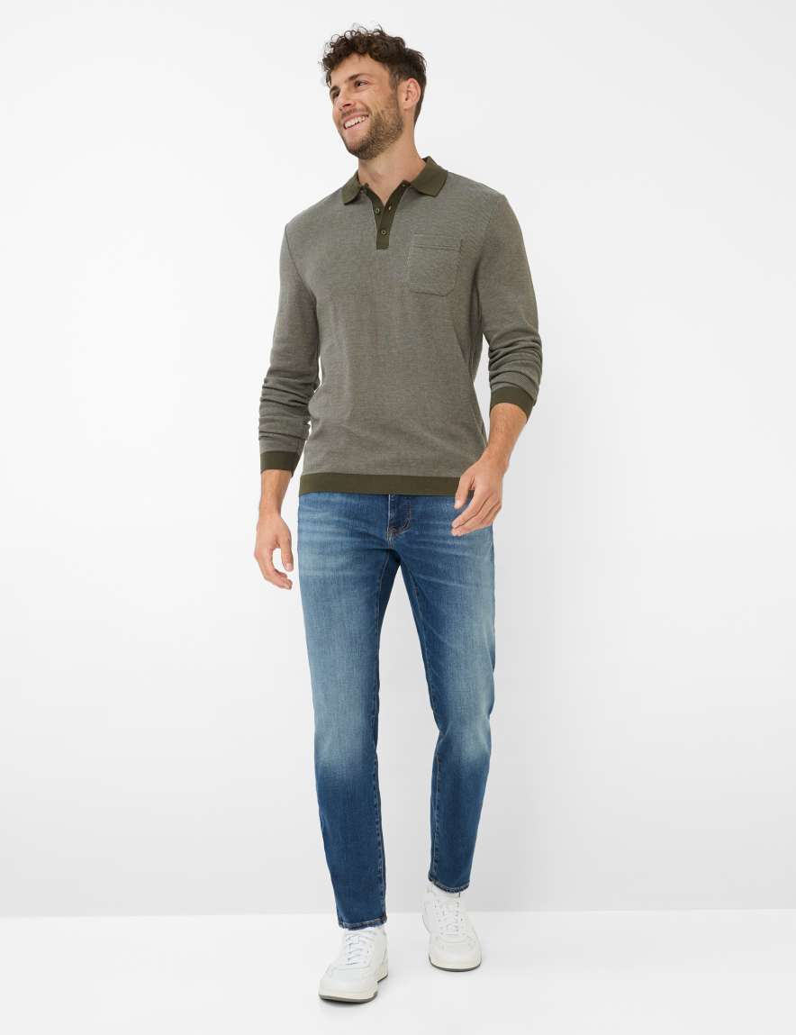 Eurex By Brax Men's Fashion T-shirts Style PAROS Green - Olive