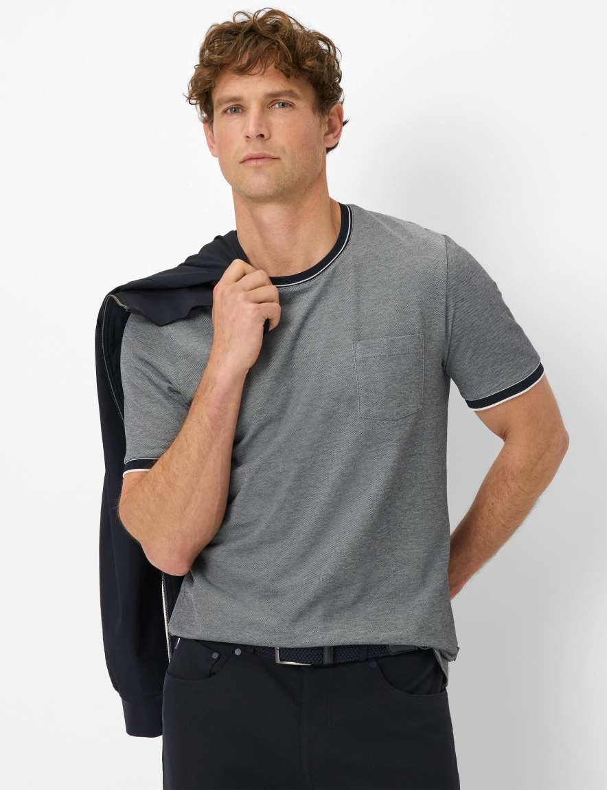 eurex by brax Men's fashion T-shirts Style TED Dark Blue ➜ - buy at Brax