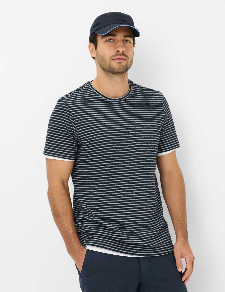 eurex by brax Men's fashion T-shirts Style TIMO Dark Blue ➜ - buy at Brax