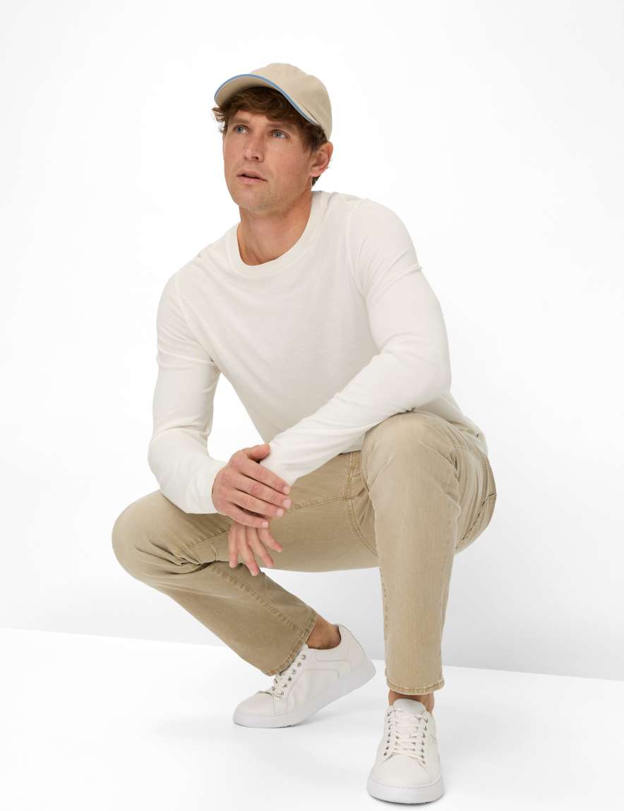 Eurex By Brax Men's Fashion T-shirts Style TIMON Cream White