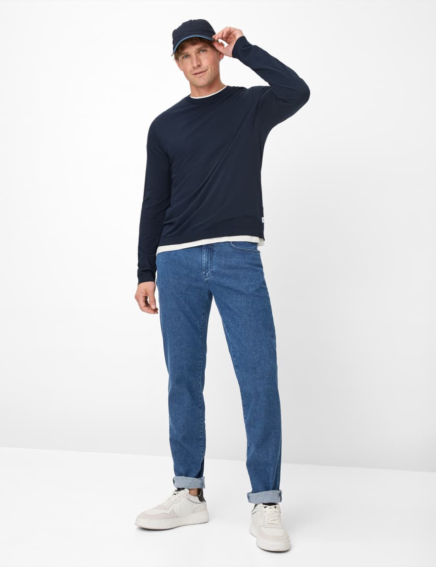 Eurex By Brax Men's Fashion T-shirts Style TIMON Dark Blue