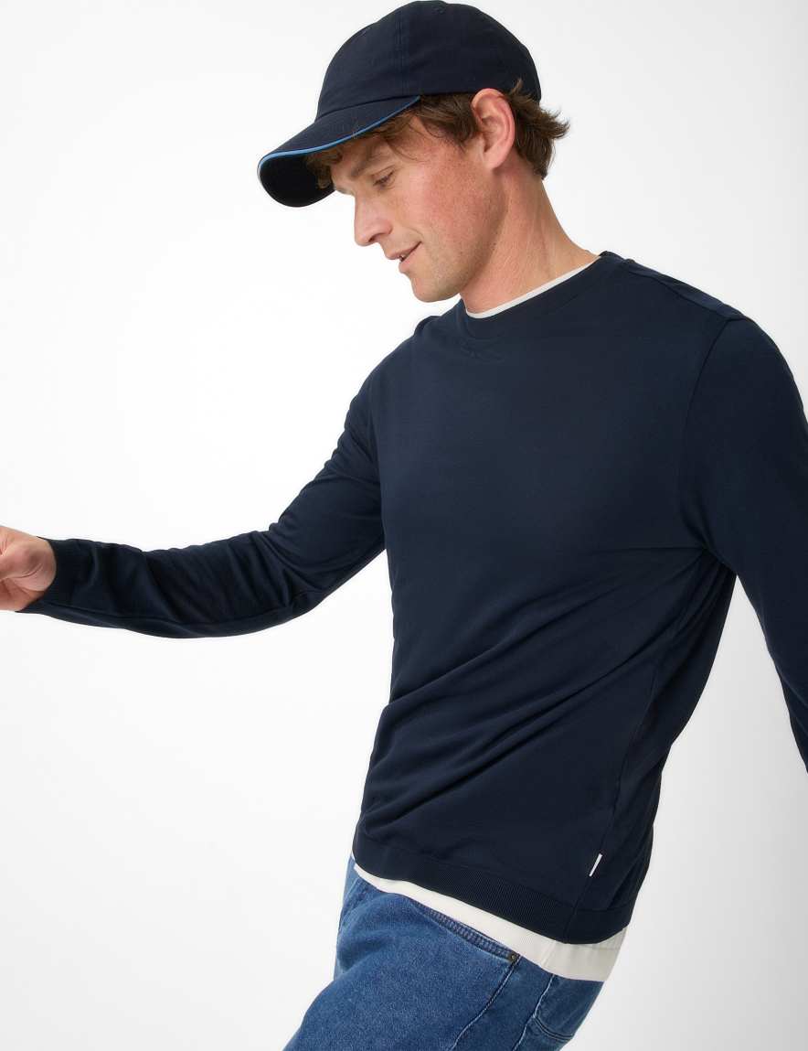 Eurex By Brax Men's Fashion T-shirts Style TIMON Dark Blue