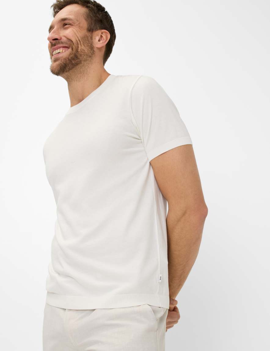 Eurex By Brax Men's Fashion T-shirts Style TREVOR Cream White