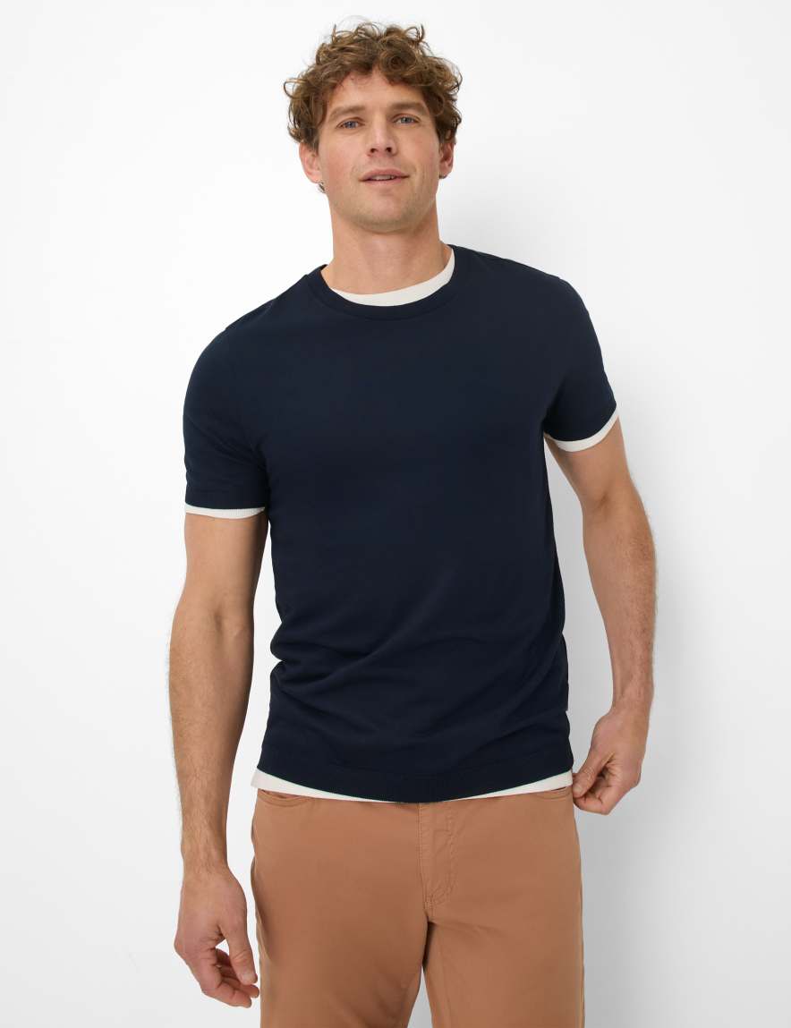 eurex by brax Men's fashion T-shirts Style TREVOR Dark Blue