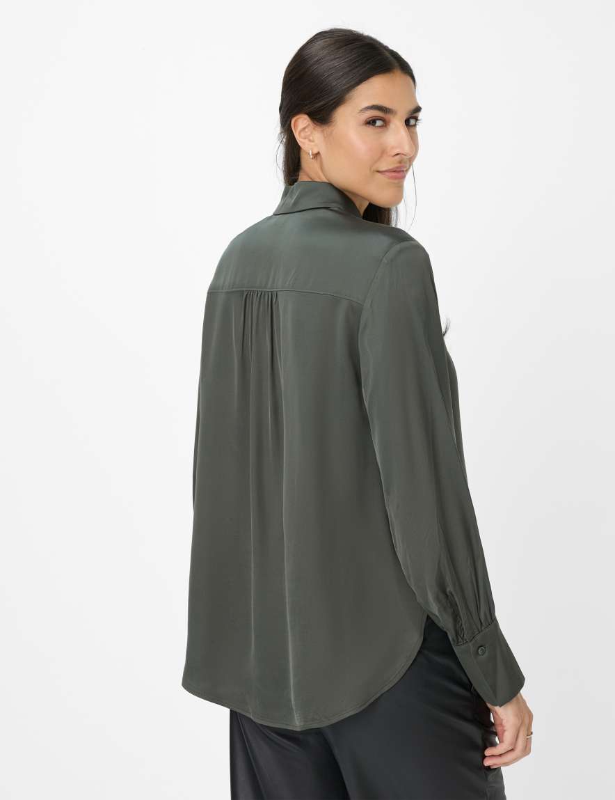 Eurex By Brax Women's Fashion Blouses Style VIC Dark Green