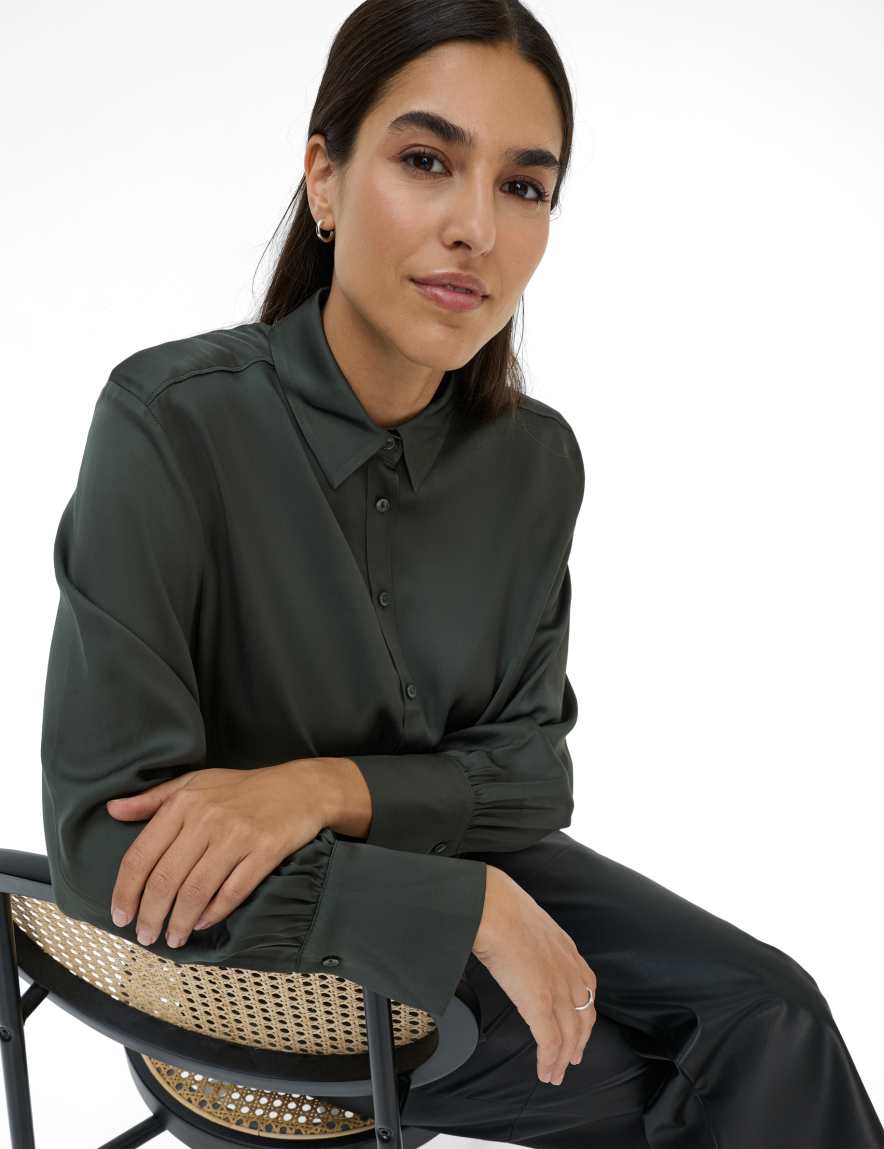 Eurex By Brax Women's Fashion Blouses Style VIC Dark Green