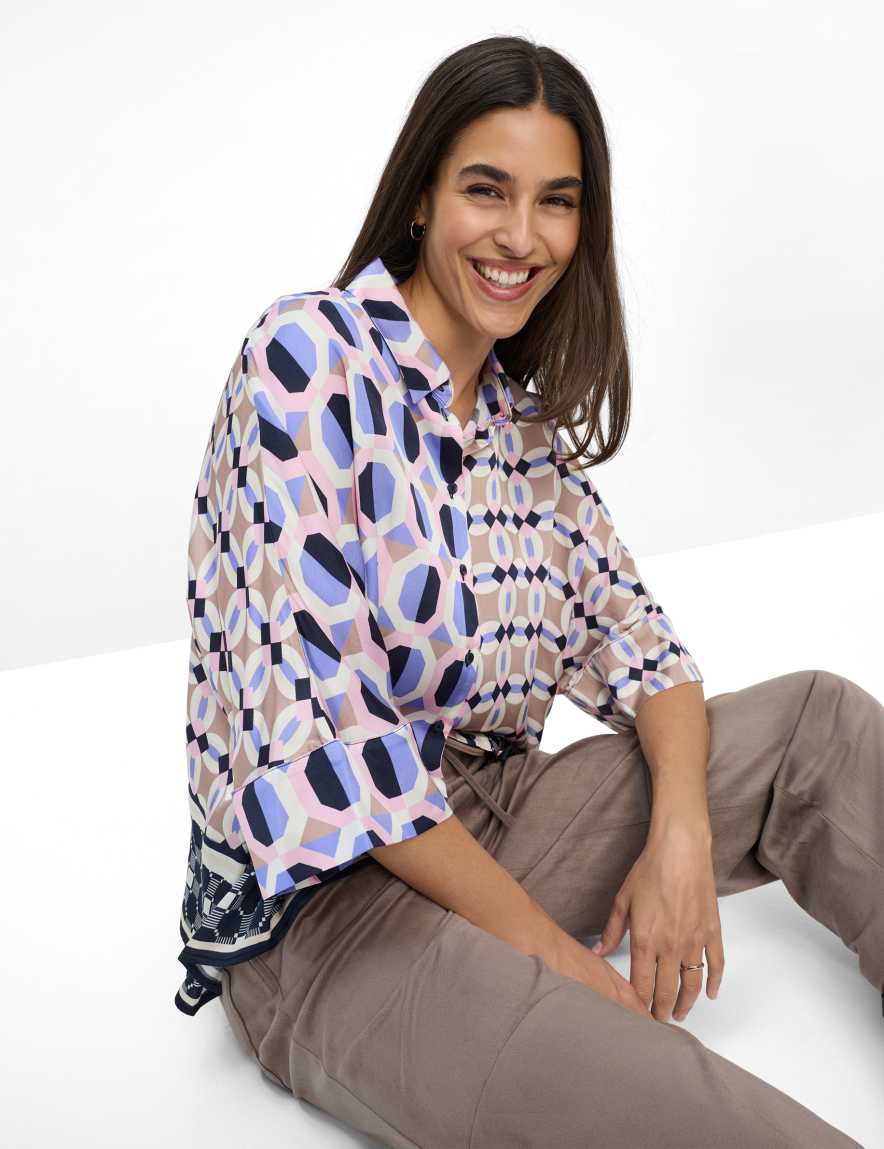 Eurex By Brax Women's Fashion Blouses Style VIV PATCH Dark Blue