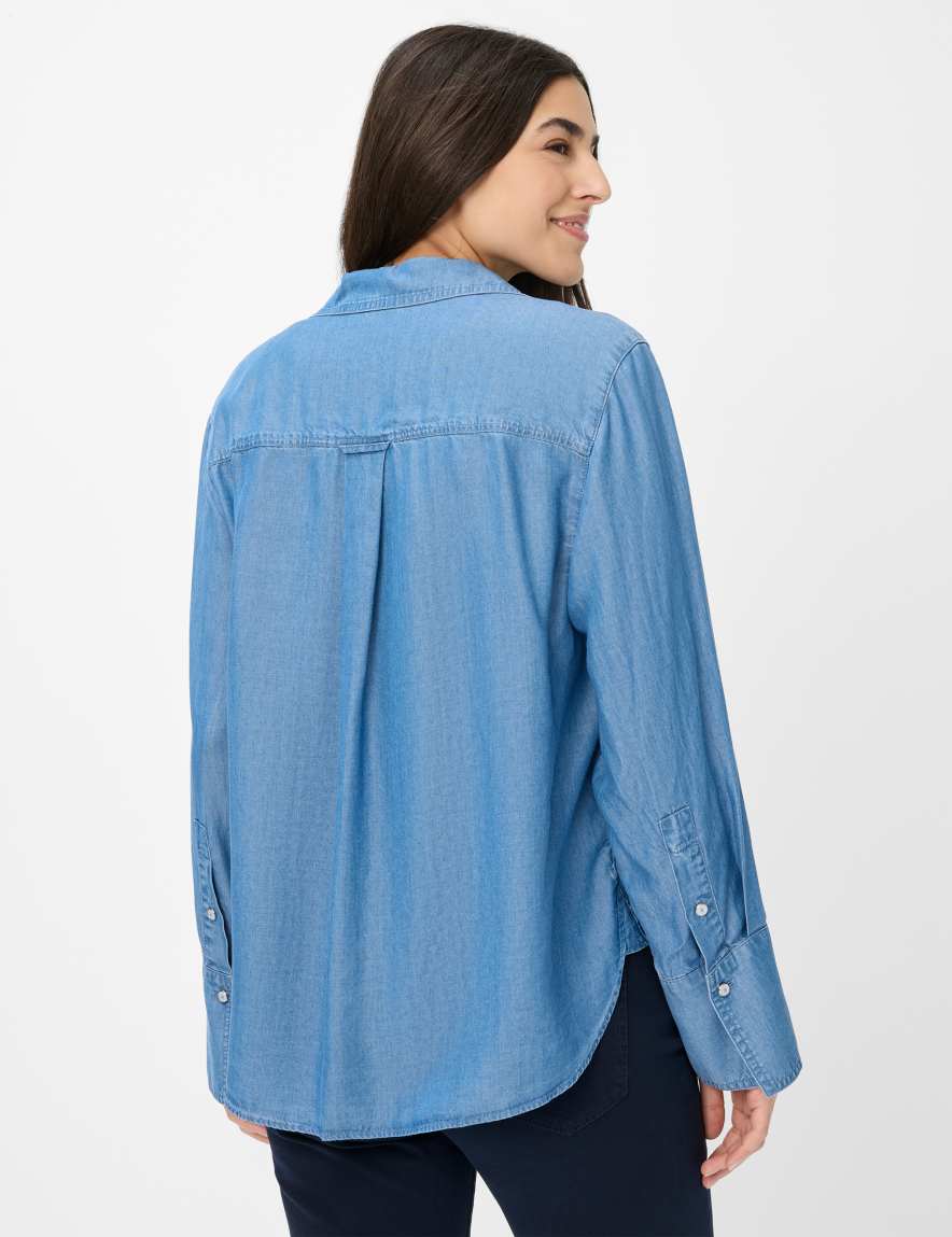 Eurex By Brax Women's Fashion Blouses Style VIVIEN Denim Blue