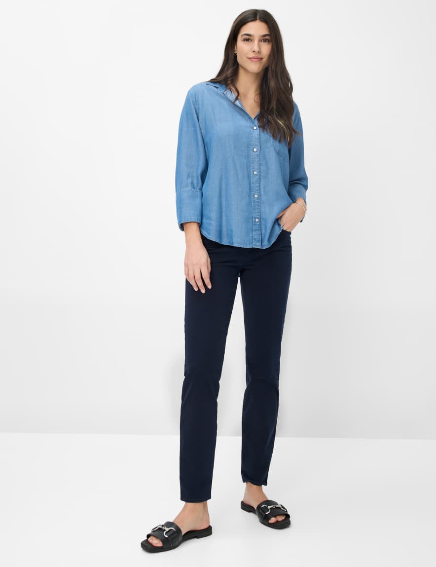 Eurex By Brax Women's Fashion Blouses Style VIVIEN Denim Blue