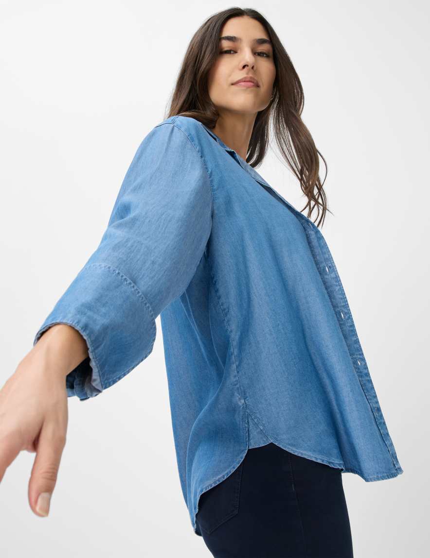 Eurex By Brax Women's Fashion Blouses Style VIVIEN Denim Blue