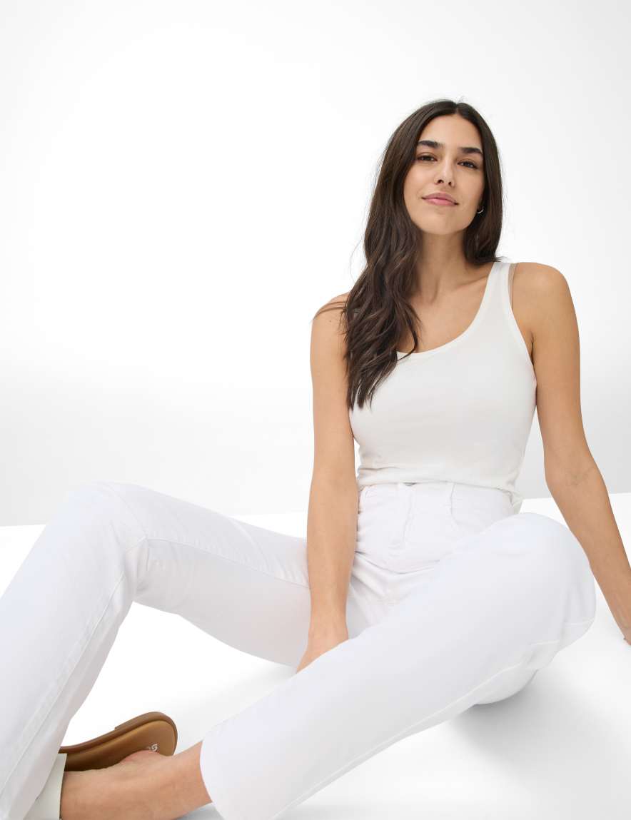 Eurex By Brax Women's Fashion Jeans Style CAROLA Denim White Feminine Fit