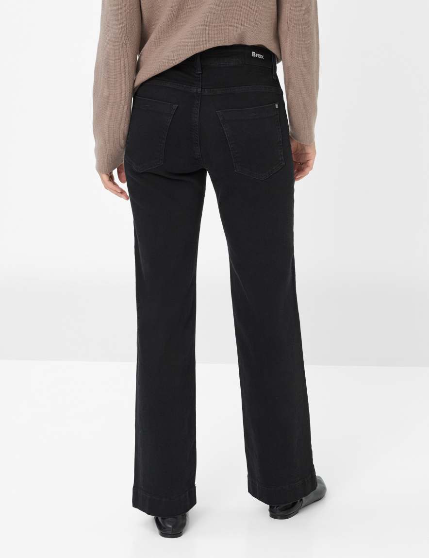 Eurex By Brax Women's Fashion Jeans Style MAINE Denim Black Wide Leg