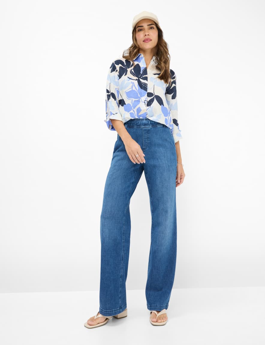 Eurex By Brax Women's Fashion Jeans Style MAINE Denim Blue Wide Leg