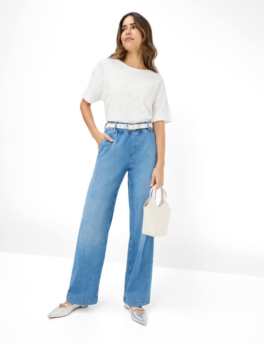 Eurex By Brax Women's Fashion Jeans Style MAINE Denim Blue Wide Leg