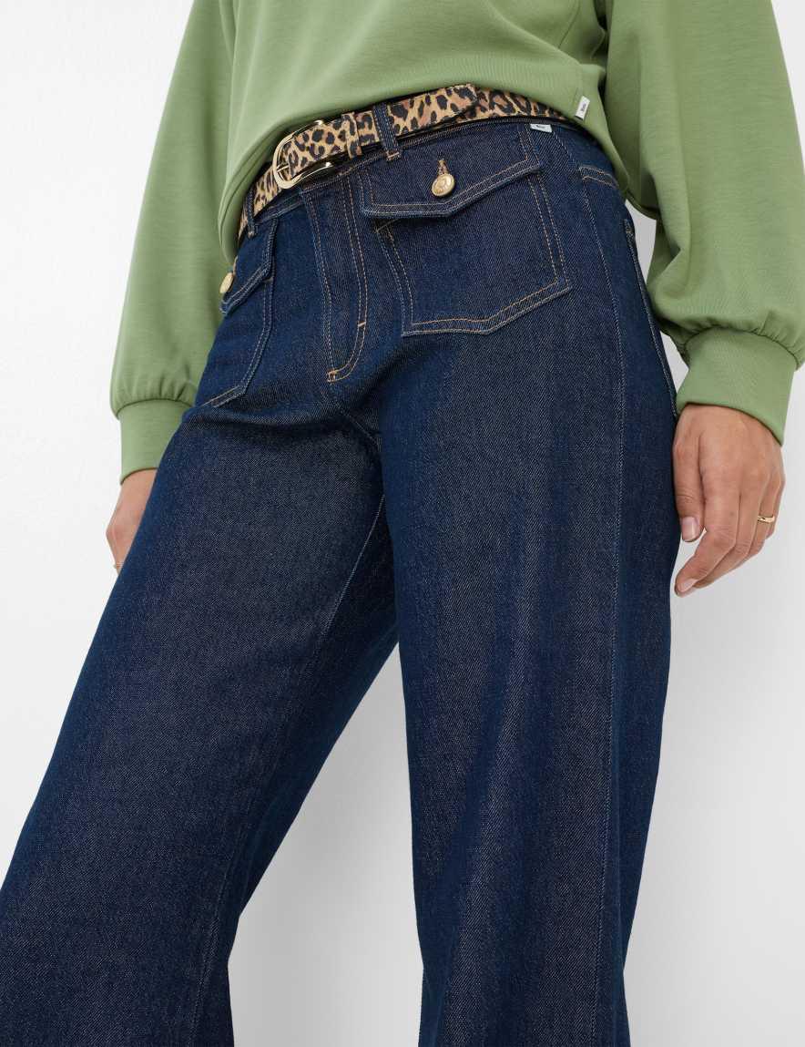 Eurex By Brax Women's Fashion Jeans Style MAINE Denim Dark Blue Wide Leg