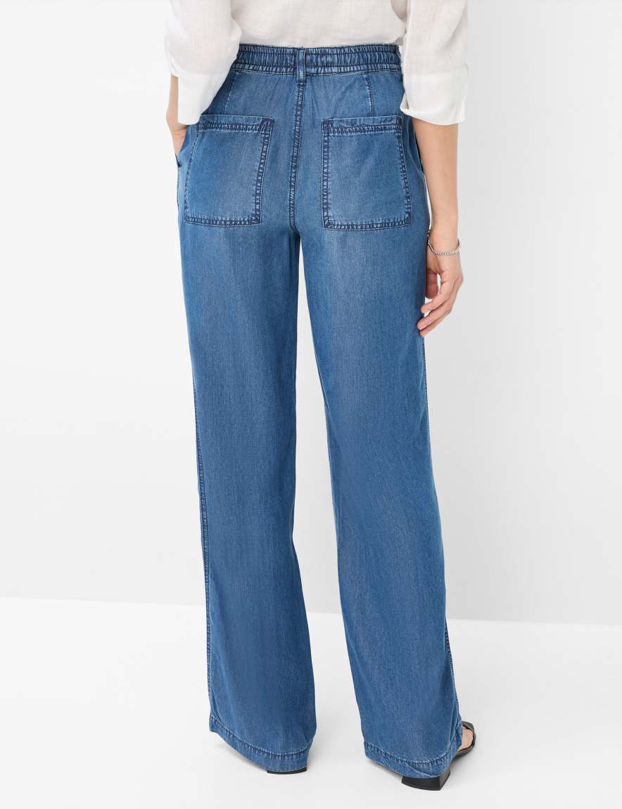 Eurex By Brax Women's Fashion Jeans Style MAINE Denim Dark Blue Wide Leg