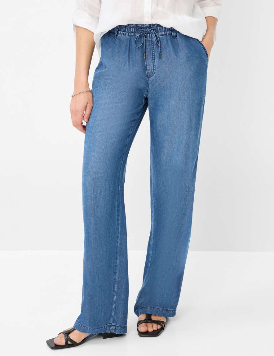 eurex by brax Women's fashion Jeans Style MAINE Denim Dark Blue Wide Leg