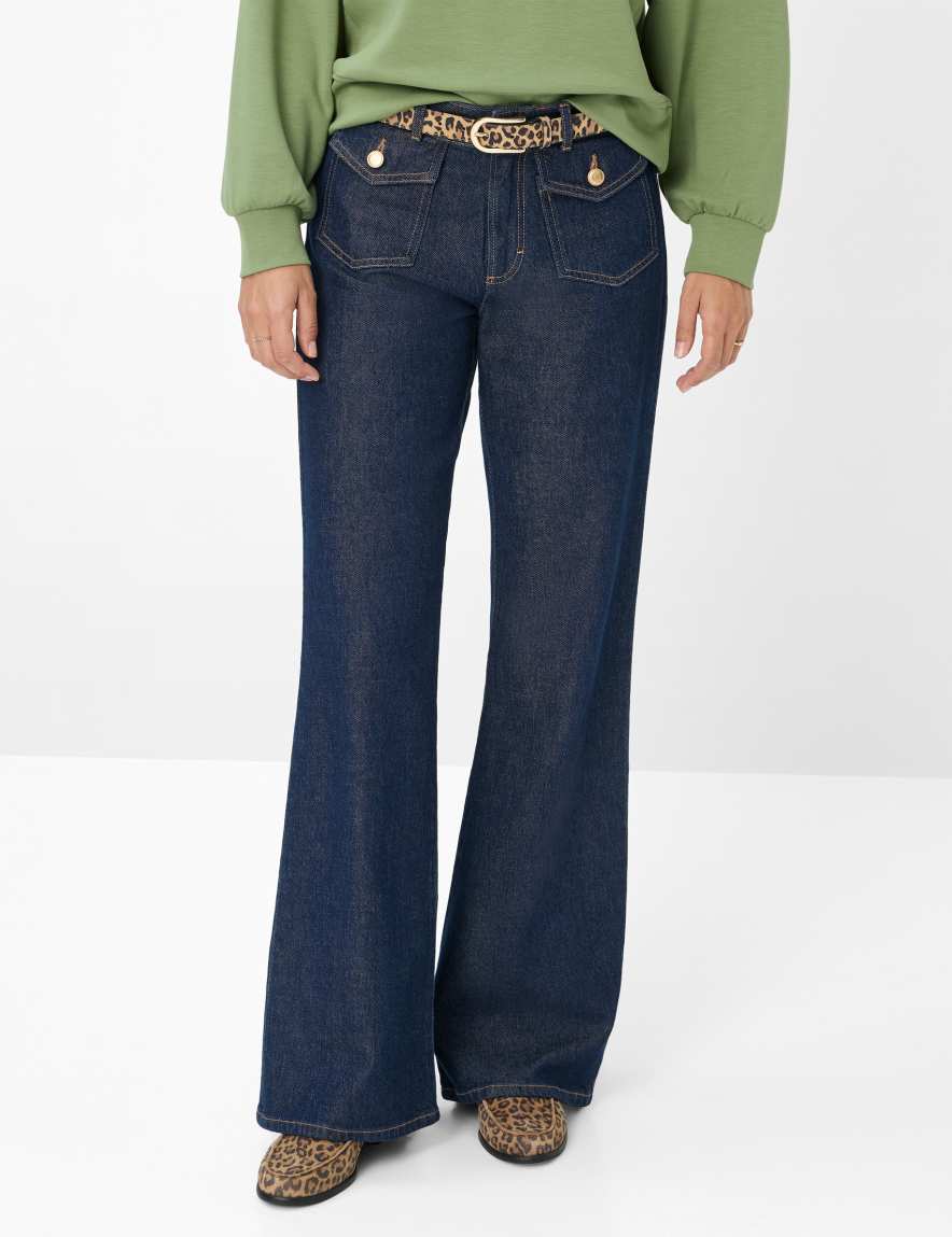 eurex by brax Women's fashion Jeans Style MAINE Denim Dark Blue Wide Leg