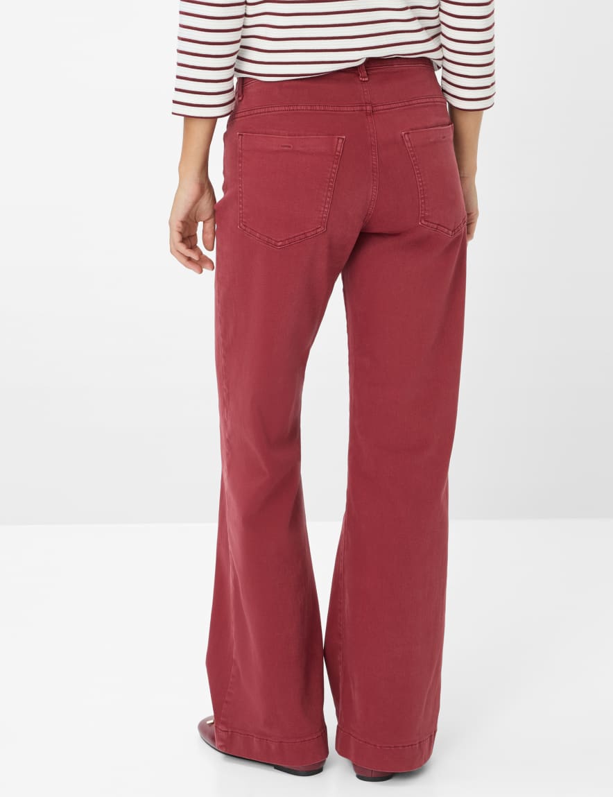 Eurex By Brax Women's Fashion Jeans Style MAINE Denim Dark Red Wide Leg