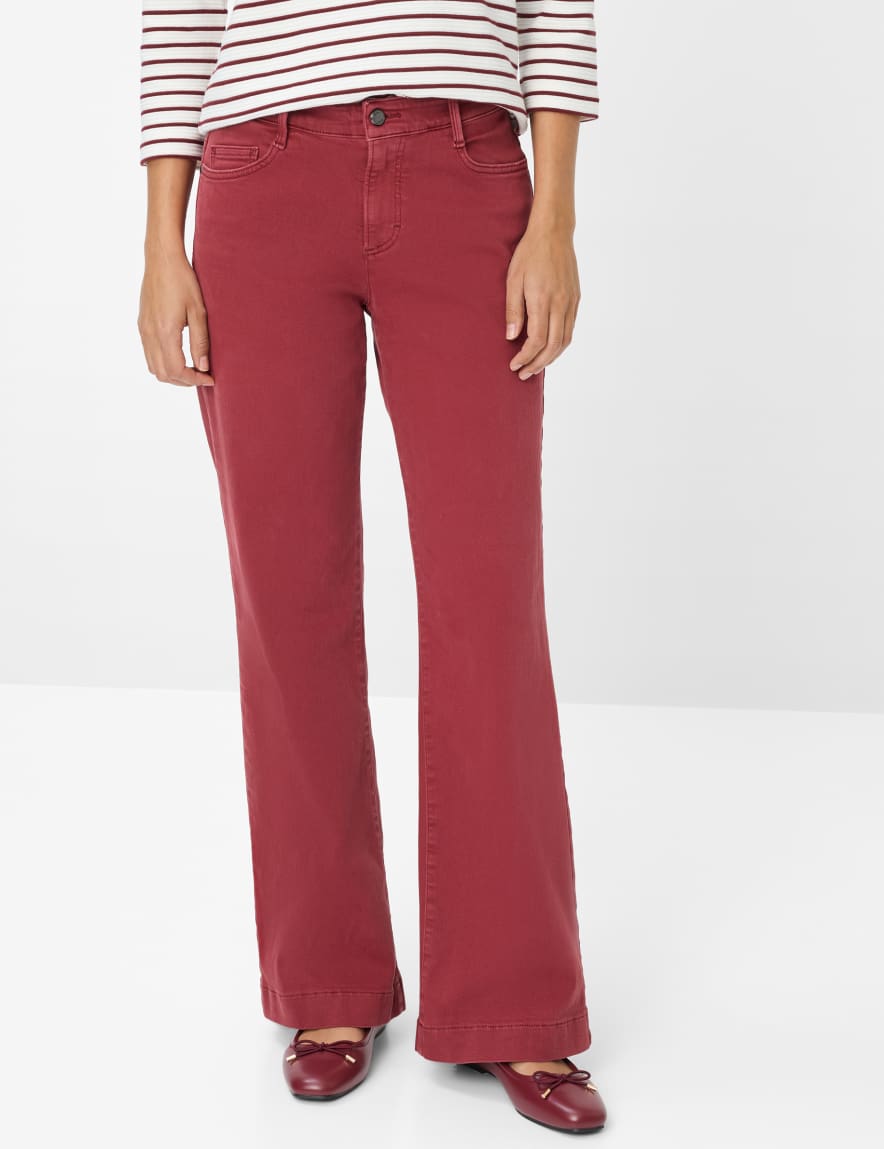 eurex by brax Women's fashion Jeans Style MAINE Denim Dark Red Wide Leg
