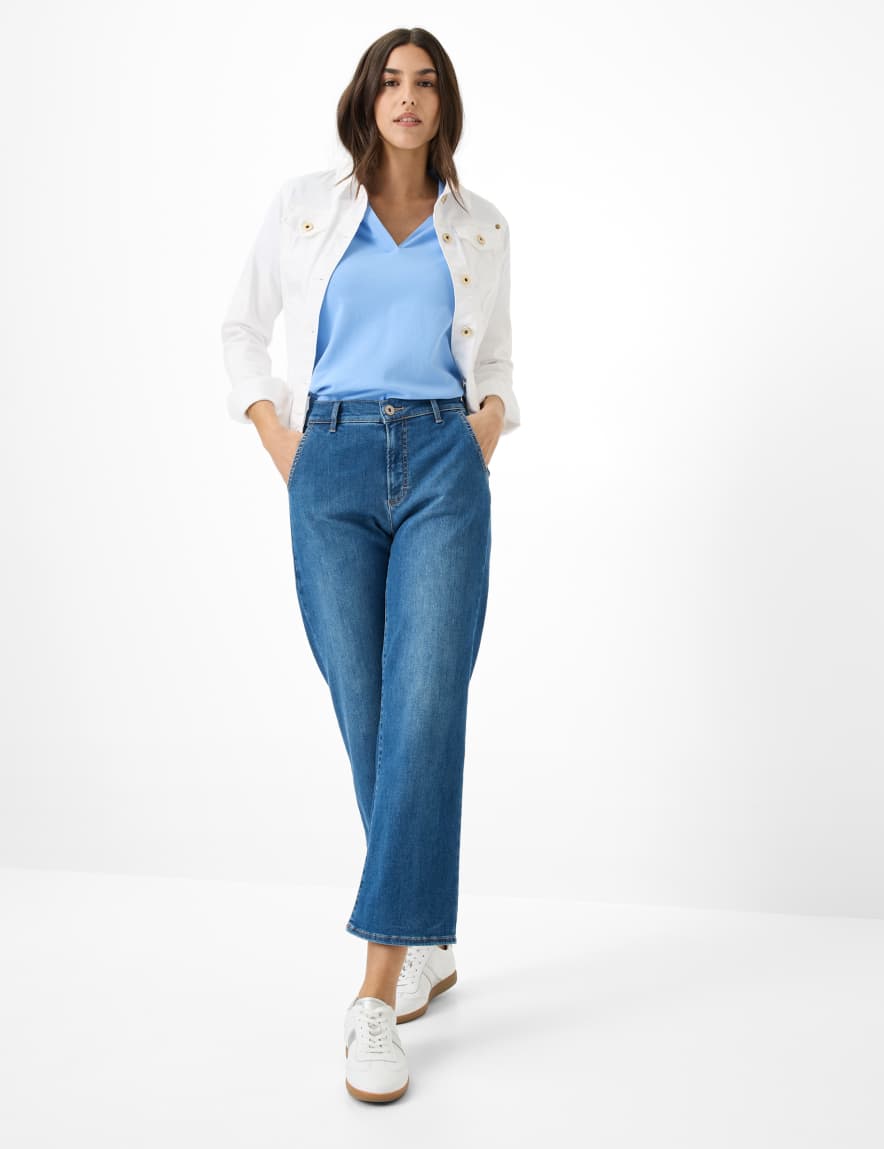 Eurex By Brax Women's Fashion Jeans Style MAINE S Denim Blue Wide Leg