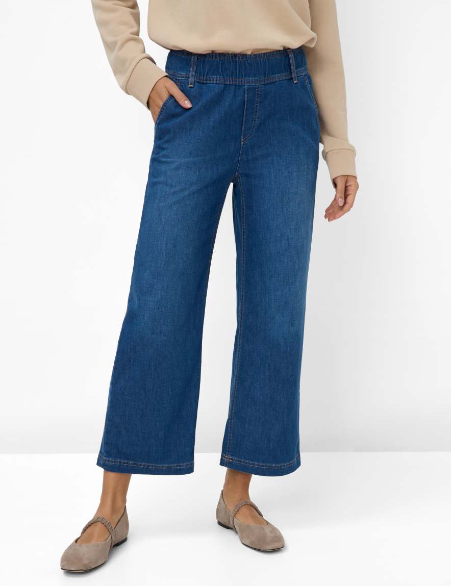 eurex by brax Women's fashion Jeans Style MAINE S Denim Blue Wide Leg