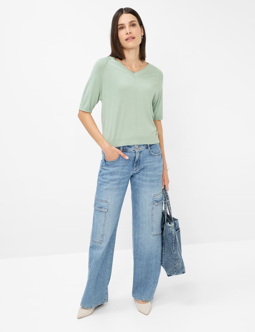 Eurex By Brax Women's Fashion Jeans Style MORGAN Denim Blue Wide Leg