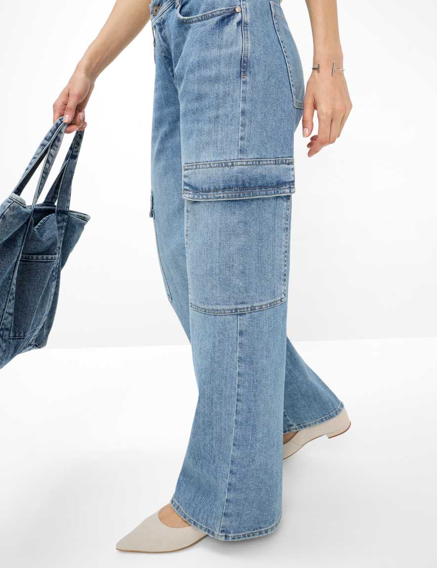 Eurex By Brax Women's Fashion Jeans Style MORGAN Denim Blue Wide Leg