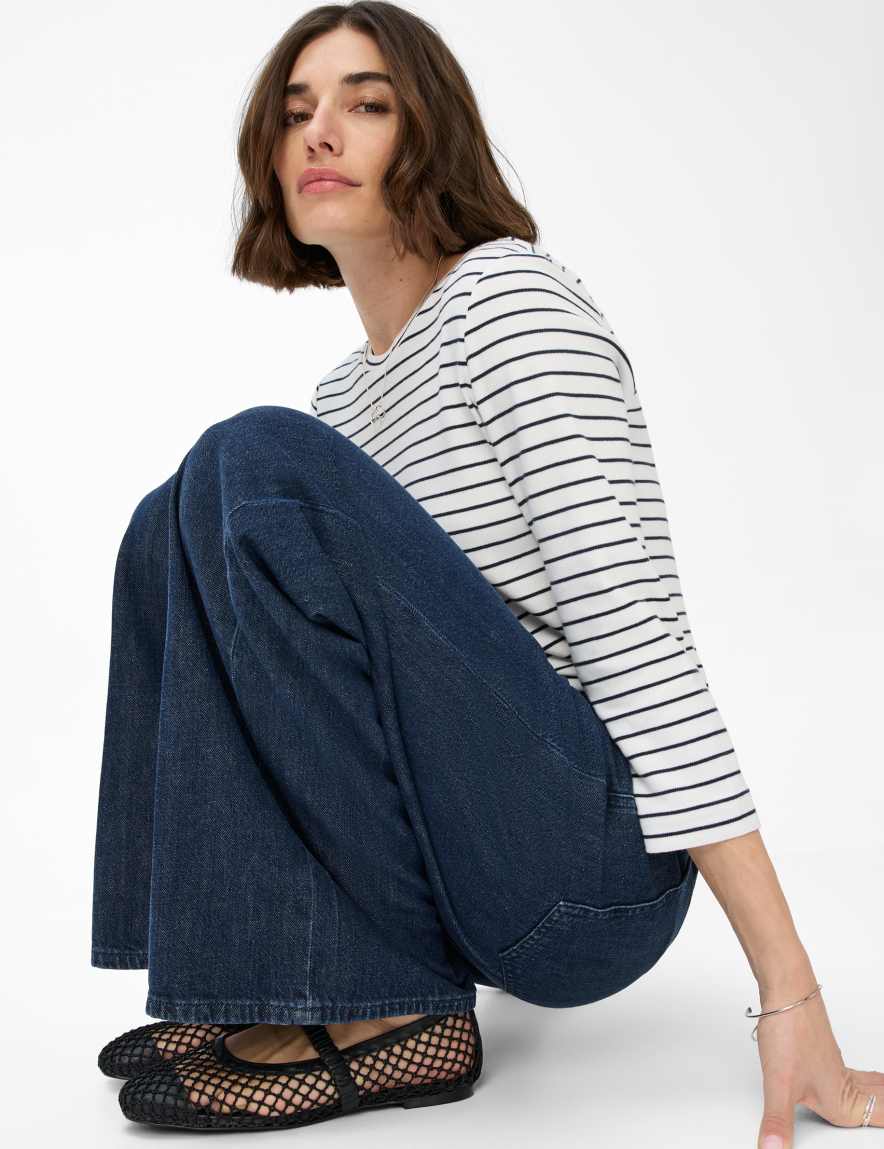 Eurex By Brax Women's Fashion Jeans Style MORGAN Denim Dark Blue Wide Leg