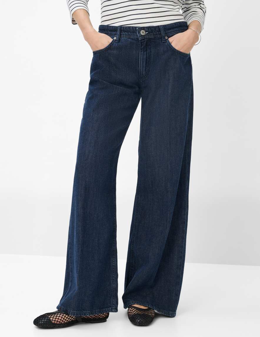 eurex by brax Women's fashion Jeans Style MORGAN Denim Dark Blue Wide Leg