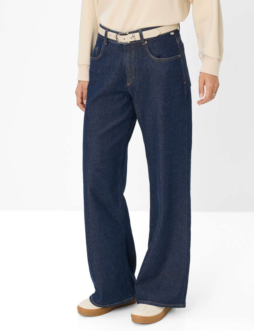 eurex by brax Women's fashion Jeans Style MORGAN Denim Dark Blue Wide Leg