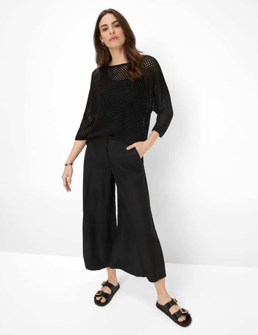 Eurex By Brax Women's Fashion Pants | Skirts Style MELLI S Black Wide Leg